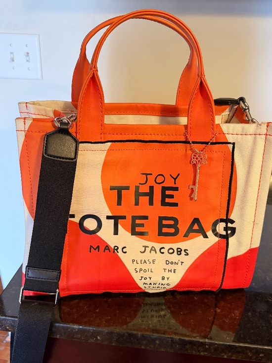 Marc Jacobs Other - Marc Jacobs Orange & White Joy The Tote Bag Canvas Satchel